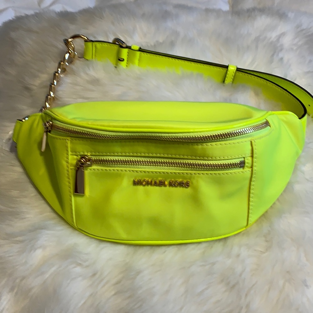 NWT Michael Kors Neon Yellow Mott waistbag